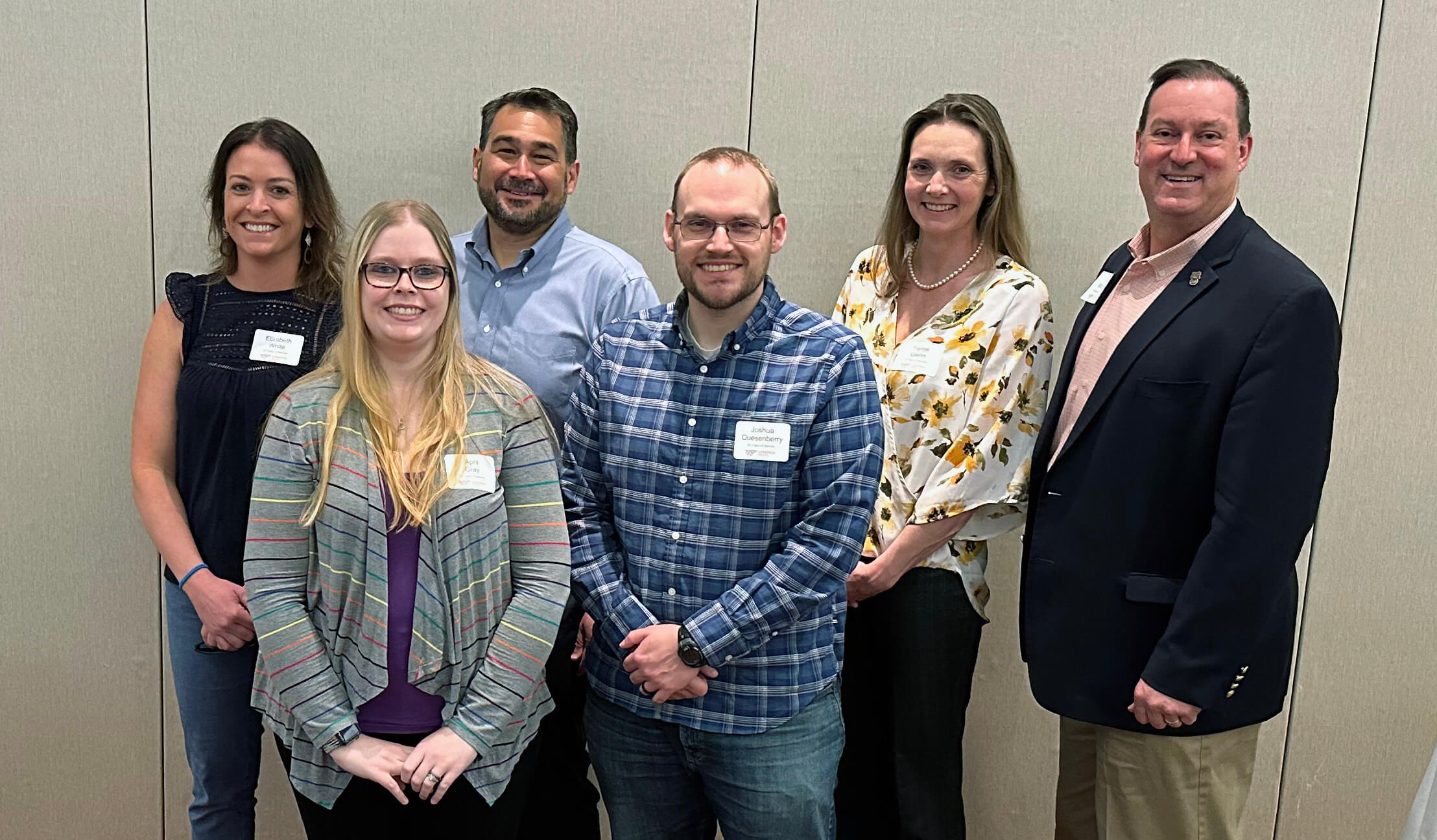 Elizabeth White, April Gray, Miguel Perez, Josh Quesenberry, Laurel Glenn, and Carl Mitchell